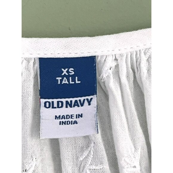 Old Navy Peasant Cottagecore Top Lace Embroidered Raglan Sleeve sz XS Tall - Picture 4 of 9